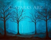 10"x5" PRINT - Secrets of the Forest Painting