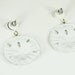 Vintage Sand Dollar Earrings White Beach Sea