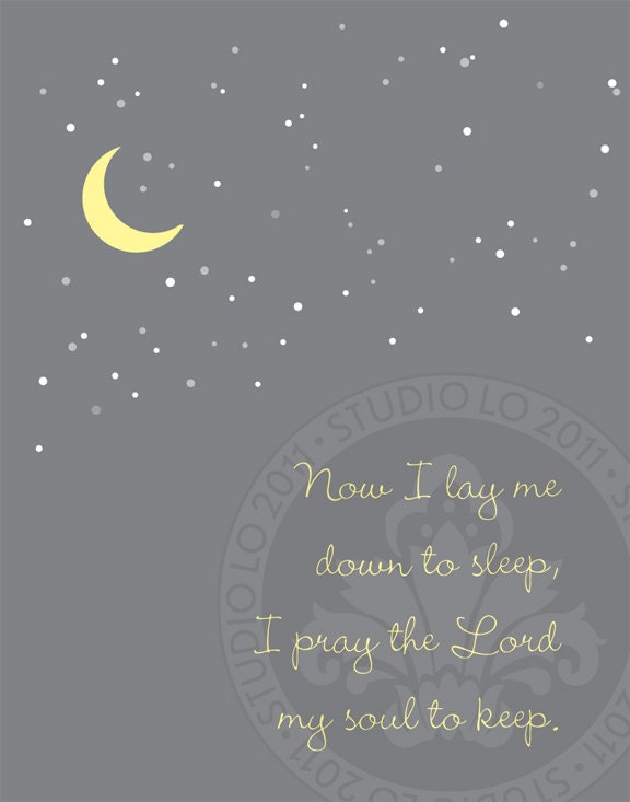 2pc Set: Now I Lay Me Down To Sleep print // 8x10 // Child's Prayer. StudioLO2011