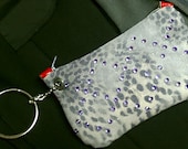 Red Leopard Red Silver Leather Clutch Bag Purse Purple Crystals