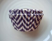 Purple Chevron Cupcake Liners - Purple Chevron Baking Cups (50)