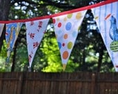 Circus fabric pennant banner bunting, playroom, birthday party decor, photo prop