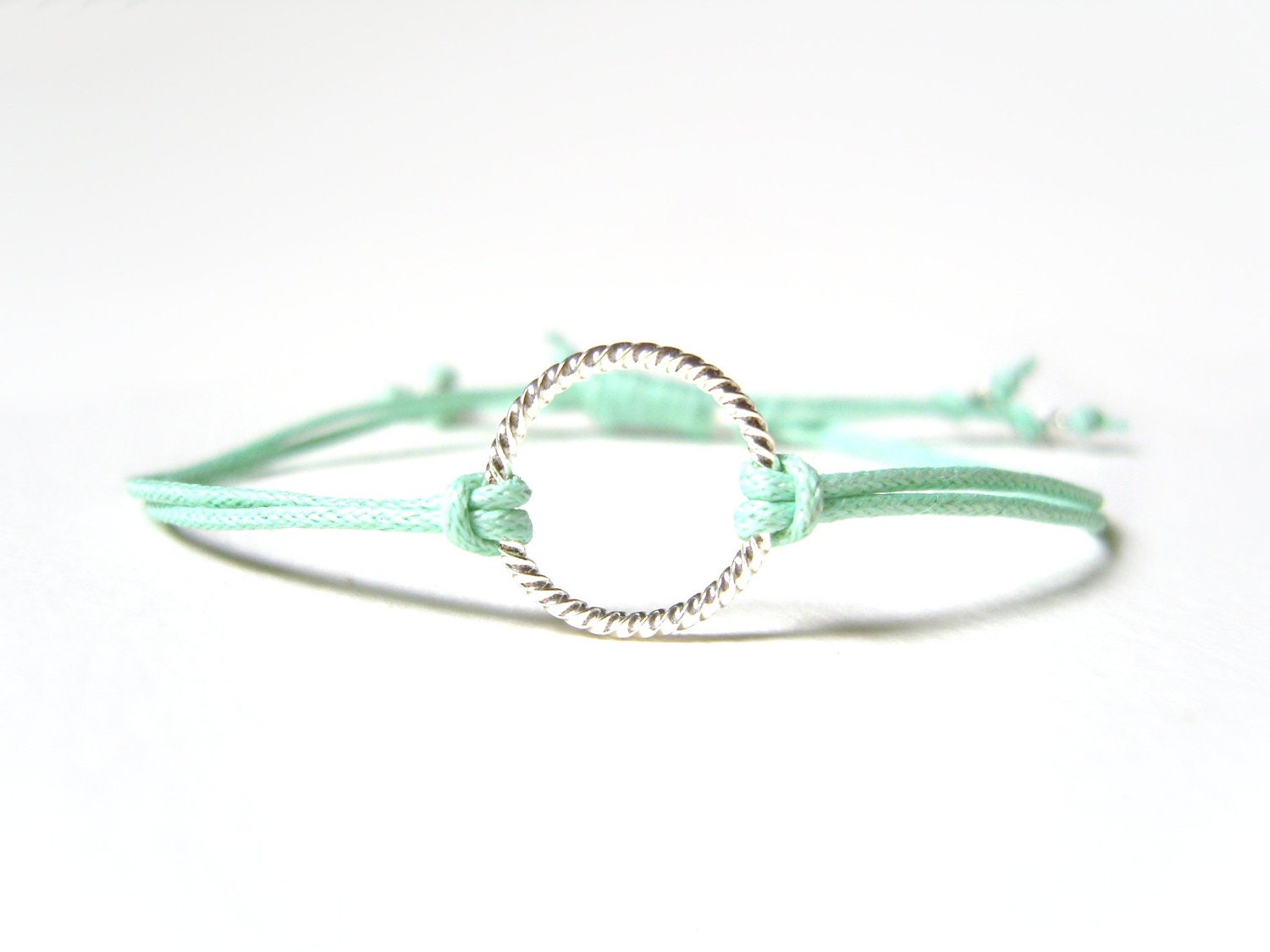 Mint String Bracelet, Eternity Bracelet, Pastel Jewelry, Love Jewellery UK, Gifts for Teenagers