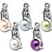 Silver Mermaid & Pearl Imitation Charm Pendant Assorted 22x11mm 5pcs- Ships Immediately from California - SC253