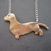 Dachshund Dog Necklace Gold Polymer Clay