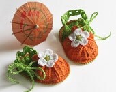 Baby summer sandals, crochet, size 0-3M