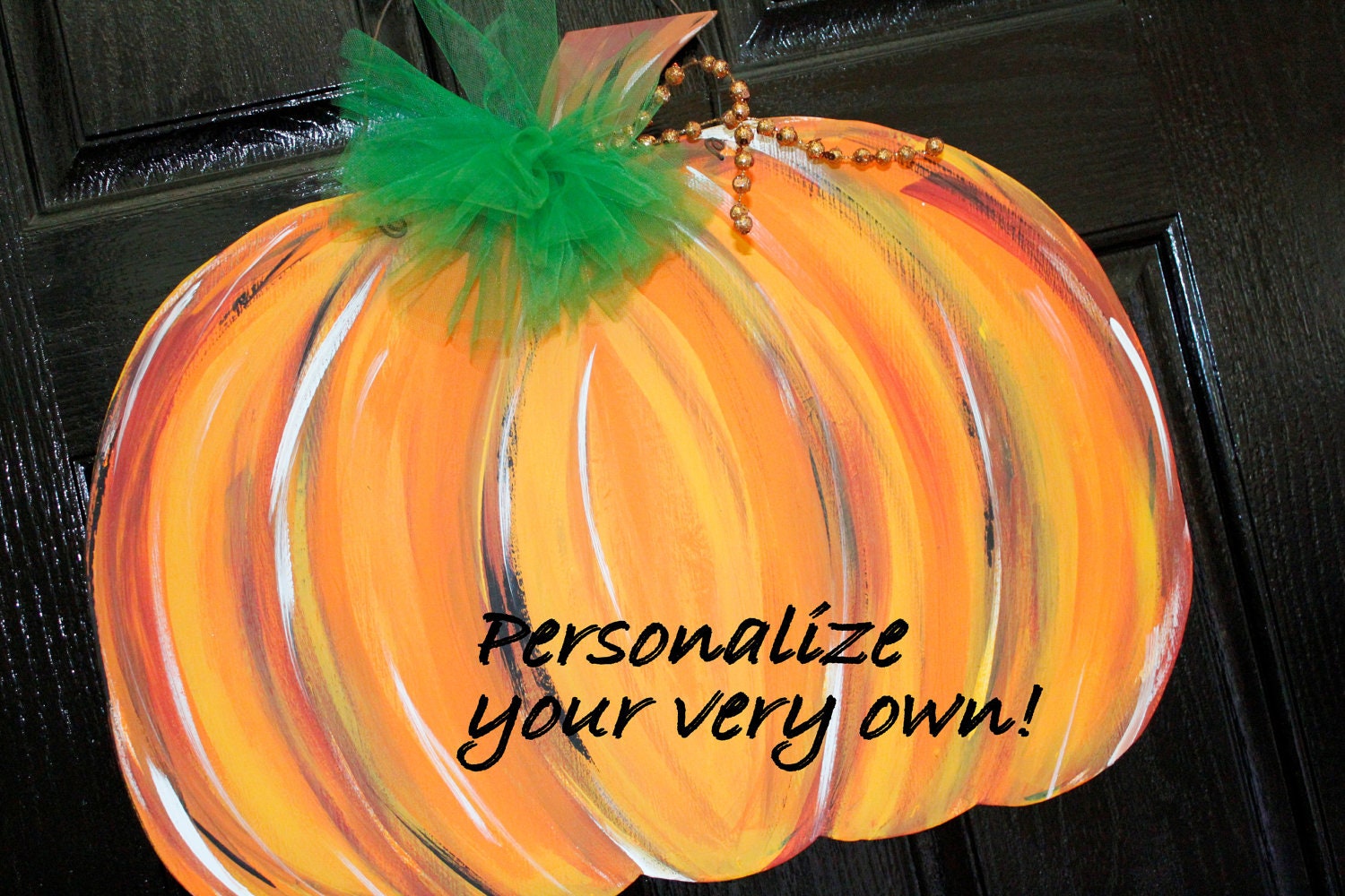 Thanksgiving door hanger - Pumpkin Door Hanger - wood -fall -personalize your own.