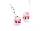 Shrink Plastic Cross Stitch Tear Drop Earring Hooks (Retro Colors)