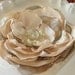Ivory and Gold flower headband pearl and bugle bead button center wedding flower girl christenings