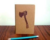 Hatchet Tool Journal Linocut Print on Moleskine Cahier Pocket Journal