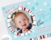 Winter ONEderland Birthday Party Invitation - Custom Kids / Childrens Birthday Invite - Photo Card Il_170x135