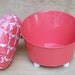 10 DOLLARS OFF - Industrial Style Cat Bed with Soft Pillow and Handmade Legs - Coral Red Metal Tub With White and Coral Red Pillow