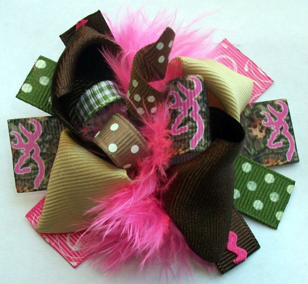 Camo Hair Bow Hair Bows Hairbow Browning Deer By 4baublesnbows