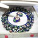 Vintage Cloisonnne Bangle Earrings Necklace in vintage gift box