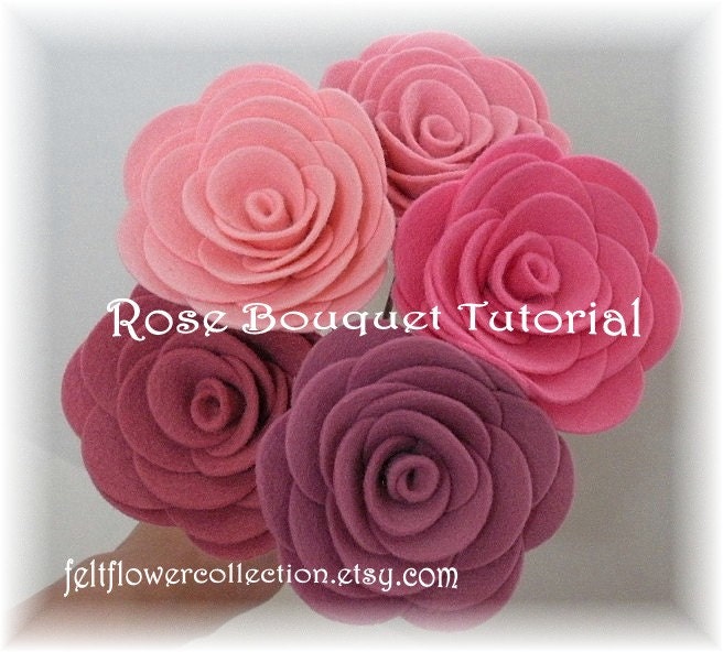 Felt Flower Tutorial Wool Felt Rose by feltflowercollection