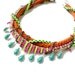 Kershaw, Neon Statement Necklace, tribal necklace, raw ropes with chains and hand painted rhinestones. OOAK