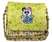 Messenger Bag Green Yellow Panda