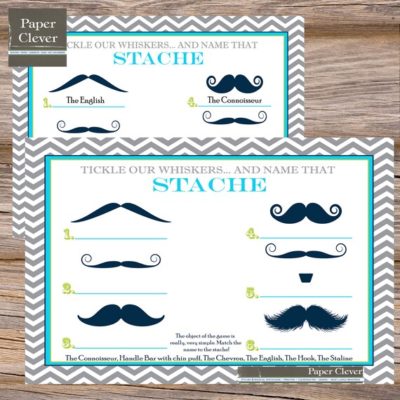 name the mustache baby shower game or party game chevron stripe any colors - printable Il_570xn