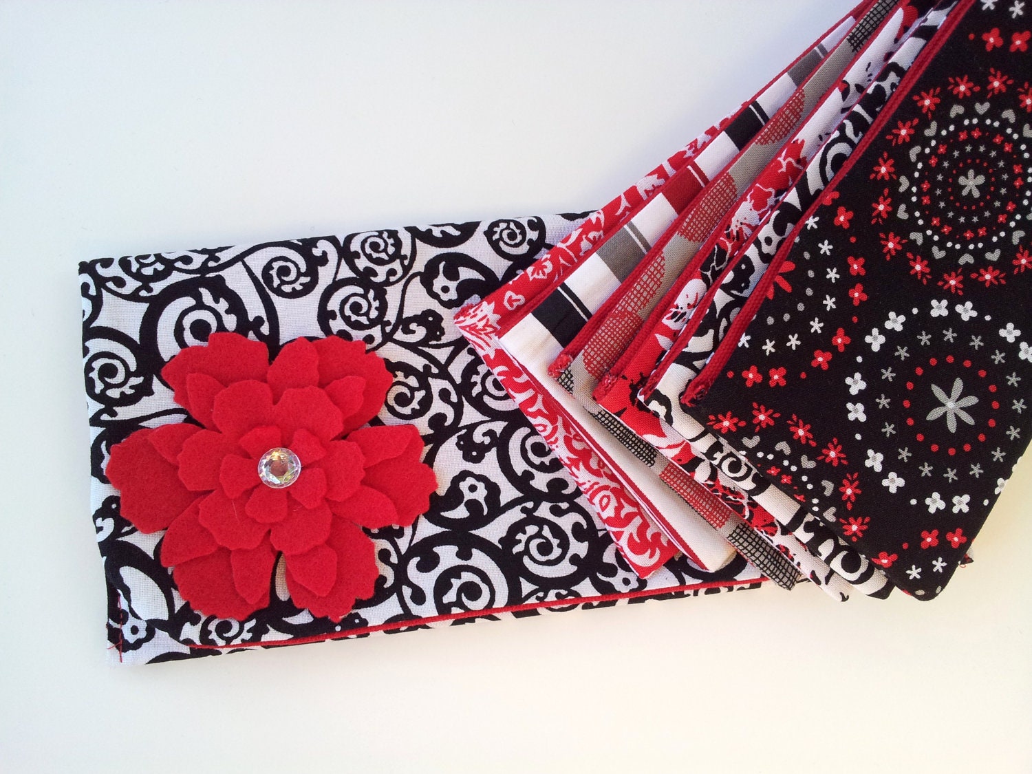 Ready to Ship- CASH ENVELOPES SYSTEM, Cash Envelopes Wallet - Black White Ornament (It can be used with the Dave Ramsey system)