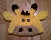 Baby Giraffe Hat Crochet - Newborn NB Beanie Boy Girl Costume Halloween Thanksgiving Costume Photo Prop Christmas Gift Winter Outfit