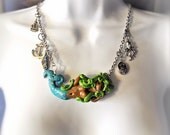 Mermaid Statement Necklace - Handmade Polymer Clay Mermaid with Charms on Chain - Be Yourself - Unique Jewelry for a Unique You