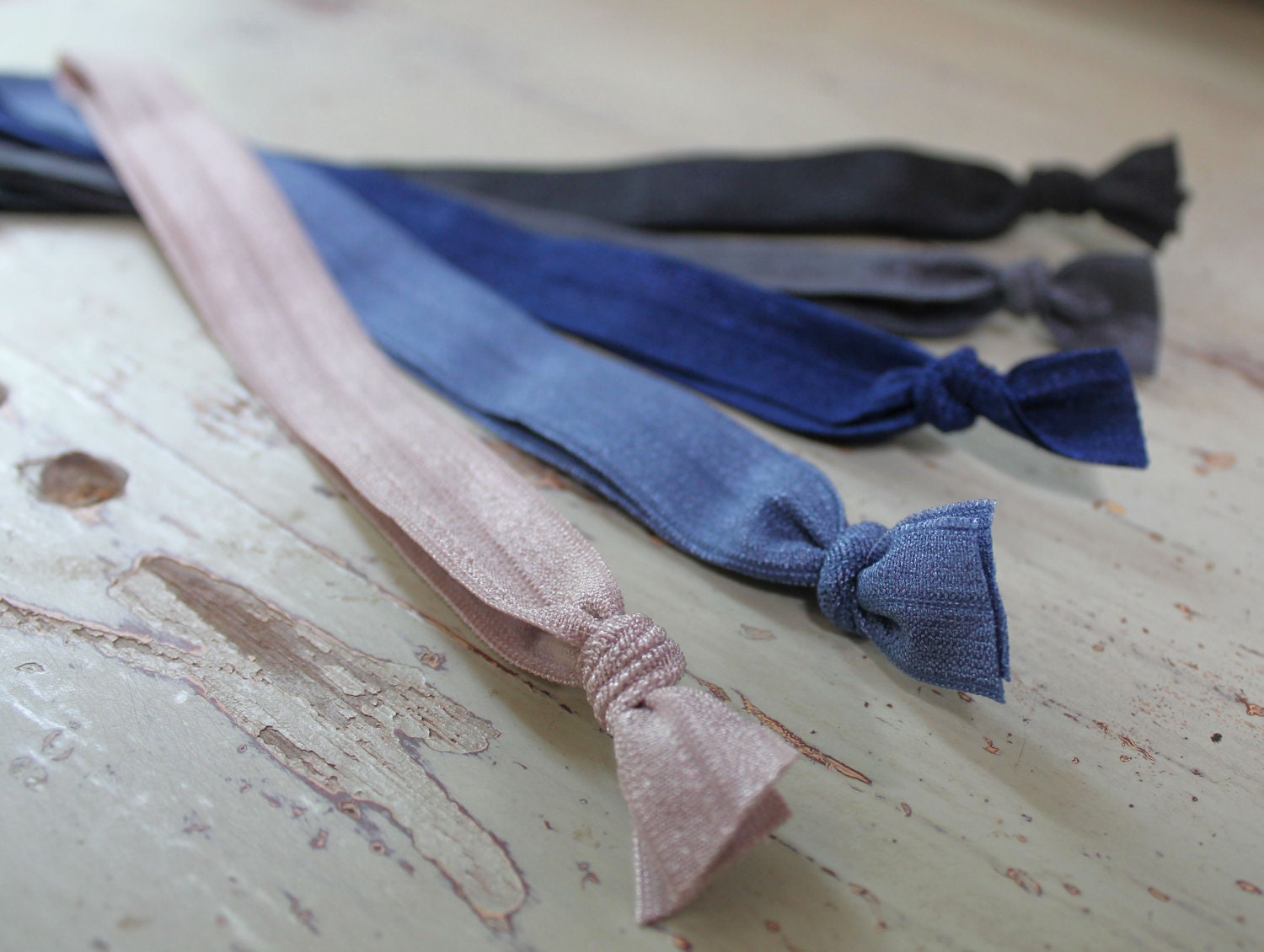 Elastic Tie Headbands - choose three colors - Knotted Headbands - Hair Tie Headbands