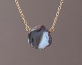 Large Gray Freshwater Pearl Necklace in both gold fill and sterling silver