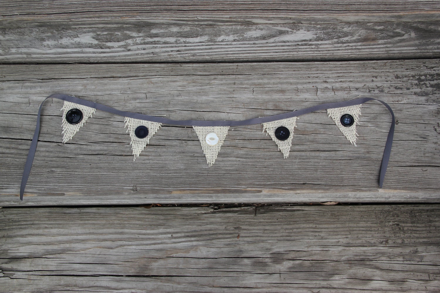 Photo Prop Burlap and Button Bunting Banner