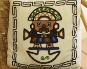 Vintage Embroidered AZTEC Pillow