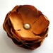 Burnt Orange Flower Hair Clip, Satin Fabric Flower, Bridal Fascinator, Rustic, Copper, Amber, Fall Wedding Bridesmaid Accessories, Pearl