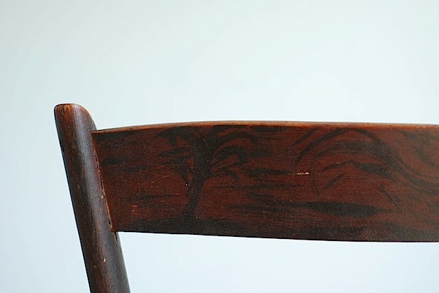 Antique Handmade Rustic Wooden Chairs, Lot of Four Chunk Wooden Chairs - 1890's, County Chic Home Decor, Chunky wooden Chair, Furniture