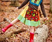 New Fall Thanksgiving children girl baby toddler bib shirt skirt set  3t, 4t, 5t, 6, 7/8, 9/10