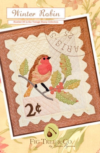 Winter Robin Bird Wall Hanging Pattern - Fig Tree & Co - Seasonal Mini Quilt 3