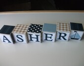 Baby Name Blocks - Wooden Name Blocks - Nautical