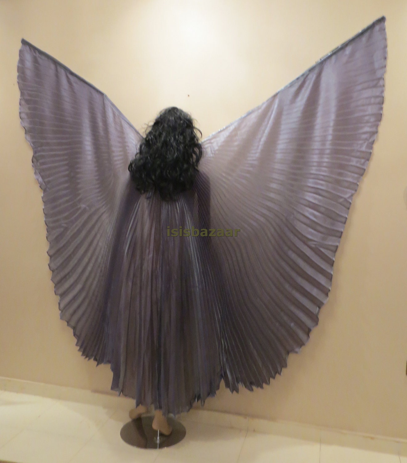 Cute Gray Taffeta Bellydance Costume ISIS WINGS