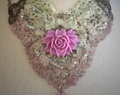 FAIRY TALE ROSES romantic fantasy Victorian style lace choker with roses and free matching earrings