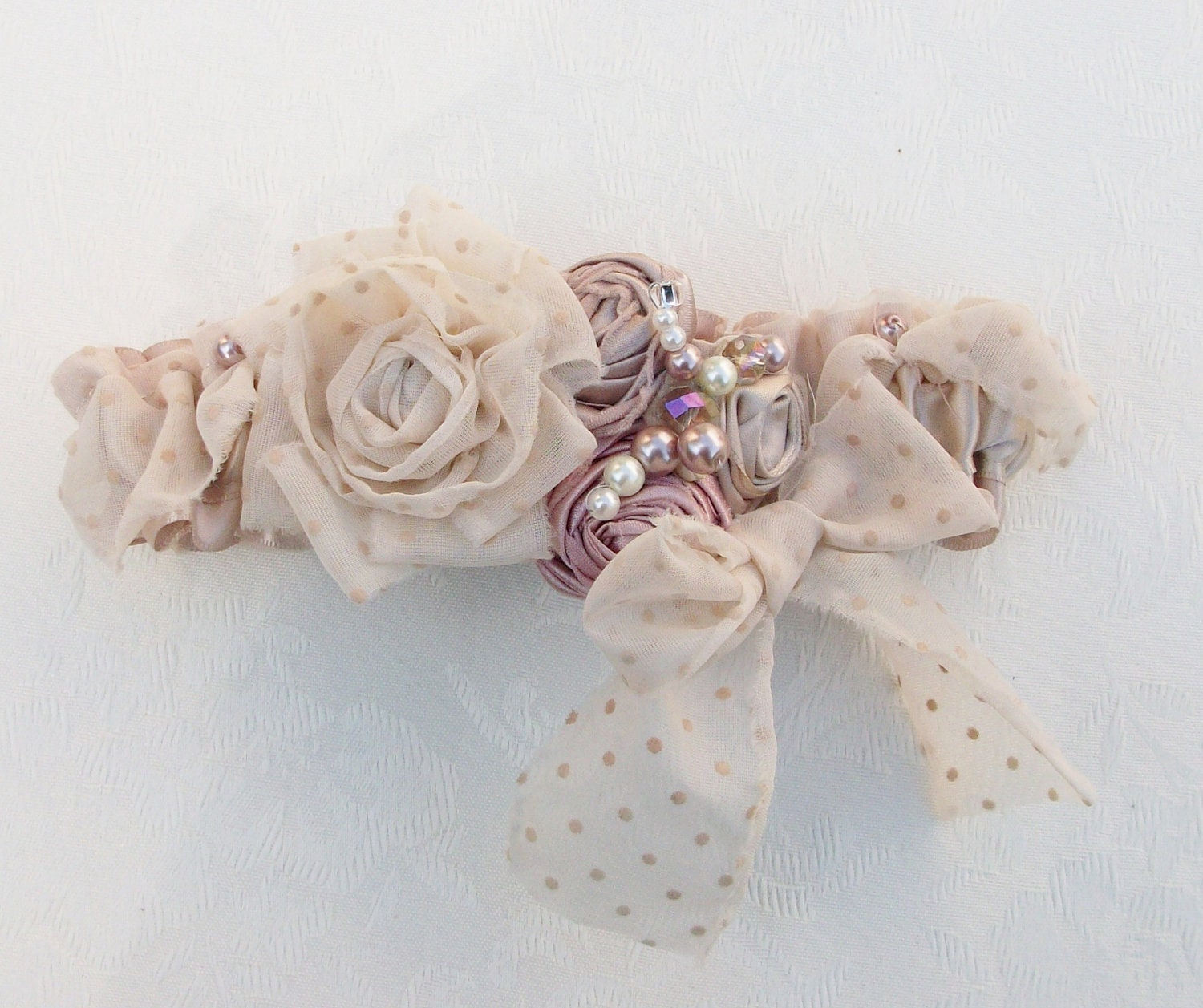 Vintage Style  Wedding Garter and Toss/ shabby Chic Wedding Garter and Toss/Jessica