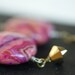 Stunning gold Swarovski and multi-coloured pink semi-precious stone infinity earrings