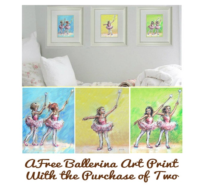 Ballet Ballerina dancers Girls Nursery Art, print painting Dance Childrens