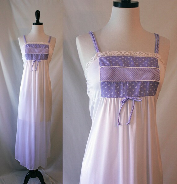 Vitnage Nightgown Berkleigh Juniors Purple and White by Sazamtro