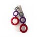 Color block earrings / Earrings  fiber crochet cotton  jewelry / Purple red grey circle earrings / Fiber jewelry / Italian textile jewelry