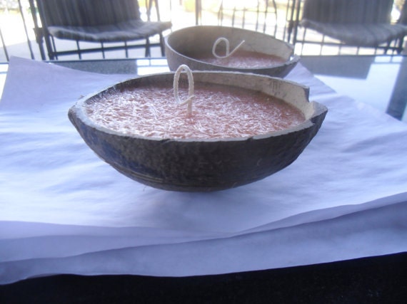 Container Candles, Coconut Shells, Coconut Shell Candles, Hand Poured Candles, Tropical, Made to Order