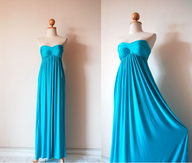 Elegant Light Blue Maxi Dress