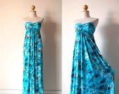 Gorgeous Summer Blue Floral Maxi Dress