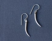 Silver tusk earrings
