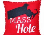 Masshole Massachsetts State Eco Felt Pillow