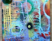ORIGINAL abstract contemporary pop art fine art spray paint modern cubism painting sculpture mixed media