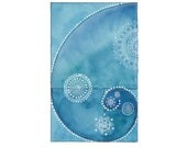 Turquoise Geometric Nautilus Archival Art Print