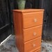 Orange Side Table with Glass Knobs