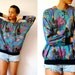 Vtg Metallic Floral Print Button Up Sweater
